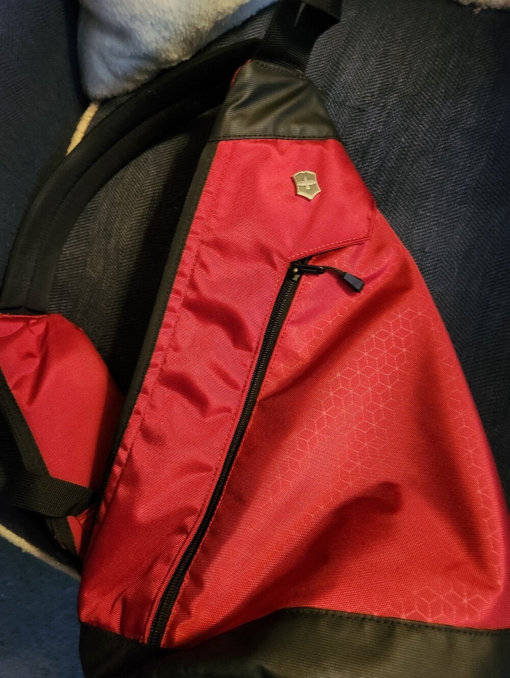 Victorinox Red and Black Sling Bag for Men